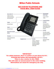 NEC Univerge SV9100 User Manual