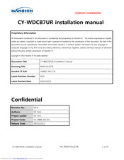 Hanshin CY-WDCB7UR Installation Manual