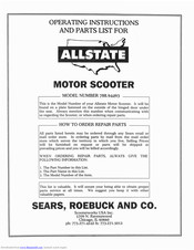 Allstate 788.94493 Operating Instructions Manual
