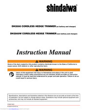 Shindaiwa DH2000 Instruction Manual