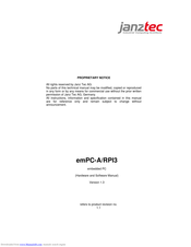 Janz Tec emPC-A/RPI3 Hardware And Software Manual