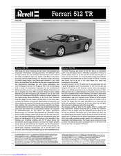 REVELL Ferrari 512 TR Assembly Instructions Manual