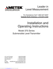 Ametek 375 Series Installation And Operating Instructions Manual