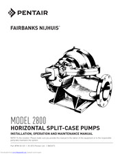 Pentair Fairbanks nijhuis 2800 Installation, Operation And Maintenance Manual
