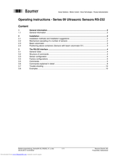 Baumer 09 Series Operating Instructions Manual