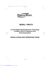 PhoneMate PM3375 Installation And Operating Manual