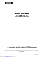 isotech ORION 796 Maintenance Manual