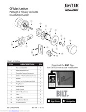 Emtek CF Mechanism Installation Manual