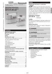 Honeywell BK-G1.6A Operating Instructions Manual