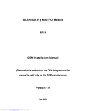 Wistron NeWeb RM8 Installation Manual