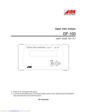 IDK GF-100 User Manual