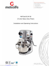 Metcalfe SP-50 Installation And Operating Instructions Manual
