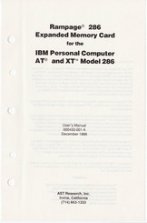 AST RESEARCH Rampage 286 User Manual
