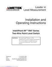 Ametek SIL IntelliPoint RF S*R*T Series Assembly, Installation And Operating Instructions