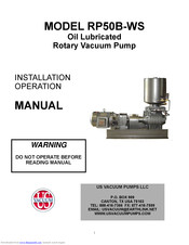 US VACUUM RP50B-WS Installation And Operation Manual