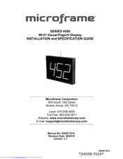 Microframe Corporation Visual-Pager 4500 Series Installation And Specification Manual