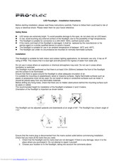 Pro-Elec LP07816 Installation Instructions