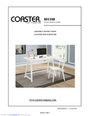 Coaster 801108 Assembly Instructions Manual