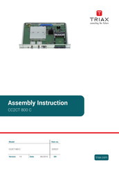 Triax CC2CT 800 C Assembly Instruction Manual