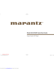 Marantz SA-KI RUBY Quick Start Manual