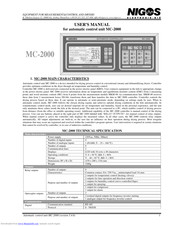 nigos MC-2000 User Manual
