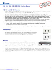Extron electronics HC 403 MK Setup Manual
