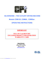 CPI CDM12K Operating Instructions Manual