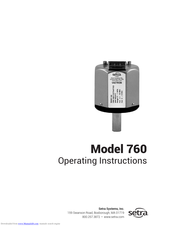 Setra Systems 760 Operating Instructions Manual