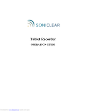 Soniclear Tablet Recorder User's Operation Manual