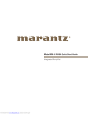 Marantz PM-KI RUBY Quick Start Manuals