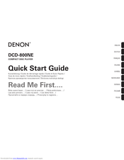 Denon DCD-800NE Quick Start Manuals