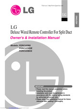LG PDRCUDB0B Owners & Installation Manual