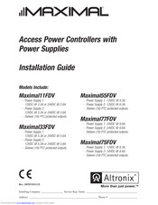 Altronix Maximal11FDV Installation Manual