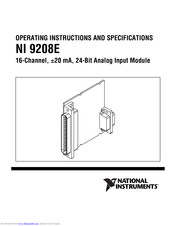National Instruments NI 9208E Operating Instructions And Specifications