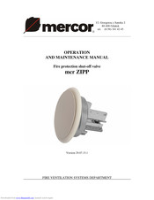 mercor mcr ZIPP Operation And Maintenance Manual