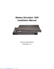 Bloomy Battery Simulator 1200 Installation Manual