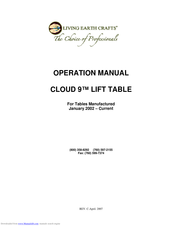 Living Earth Crafts CLOUD 9 Operation Manual