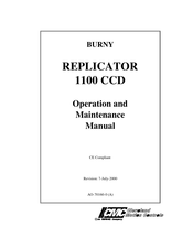 Burny 1100 CD Owner's Operation And Maintenance Manual