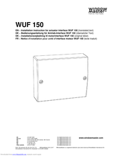 Window Master WUF 150 Installation Instructions Manual