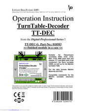 Littfinski Daten Technik TurnTable-Decoder Operation Instruction Manual