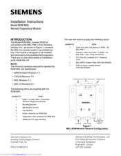 Siemens RDM-MXL Installation Instructions Manual