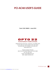 OPTO 22 PCI-AC48 User Manual