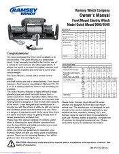 RAMSEY WINCH QUICK MOUNT 9000 Owner's Manual