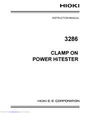 Hioki 3286 Instruction Manual