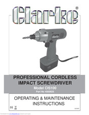 Clarke CIS100 Operating & Maintenance Instructions