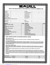 Madill 1200 User Manual