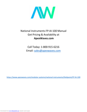 National Instruments FieldPoint FP-AI-100 Operating Instructions Manual