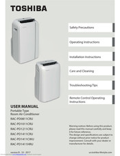 Toshiba Rac Pd0811cru User Manual Pdf Download Manualslib