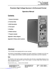 iseg EHQ 102M Operator's Manual