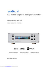 exaSound e32 Mark II Owner's Manual